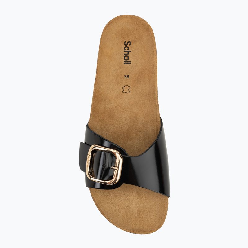 Scholl Kathleen in pelle stampata infradito da donna nero 5