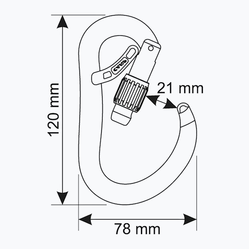 Moschettone da arrampicata CAMP Atom Belay Lock gun metal 5