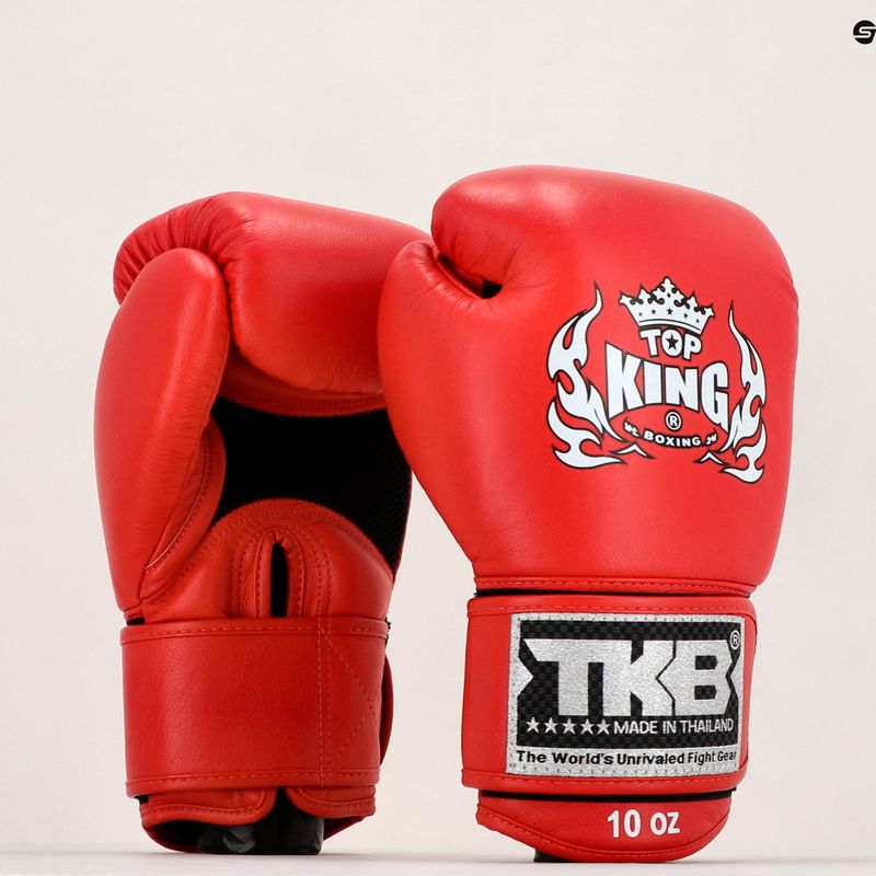 Top King Muay Thai Ultimate Air guanti da boxe rosso 7
