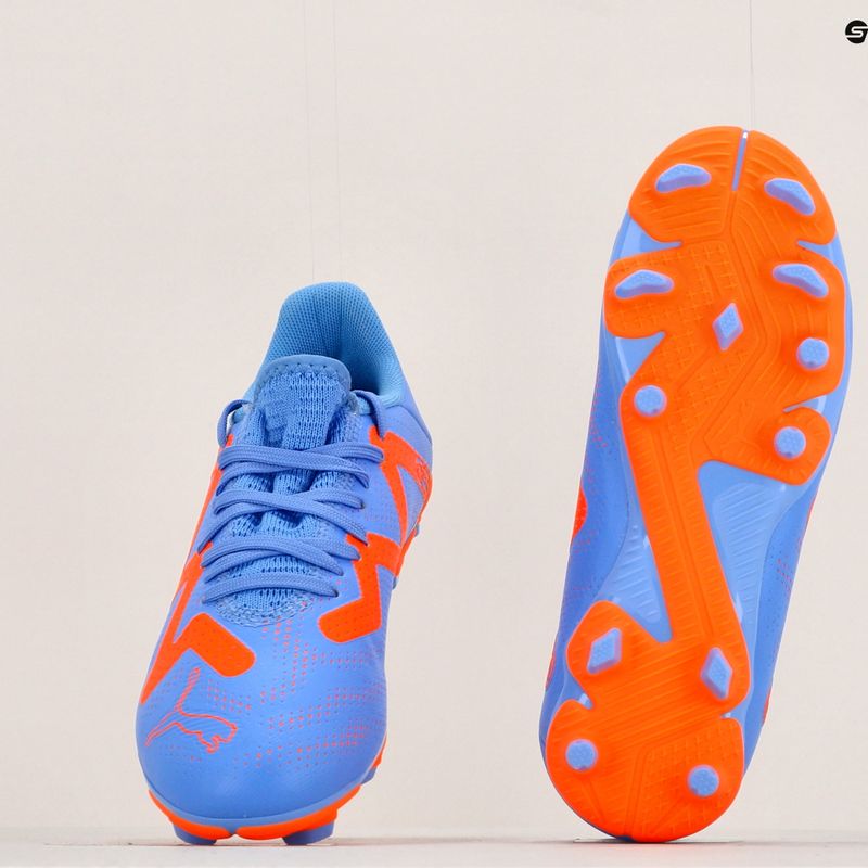 Scarpe da calcio PUMA Future Play FG/AG blu glimmer/puma bianco/ultra arancione per bambini 12