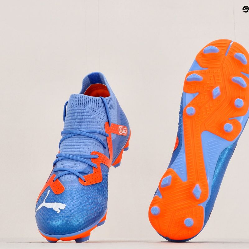 Scarpe da calcio PUMA Future Pro FG/AG blu glimmer/puma bianco/ultra arancione per bambini 11