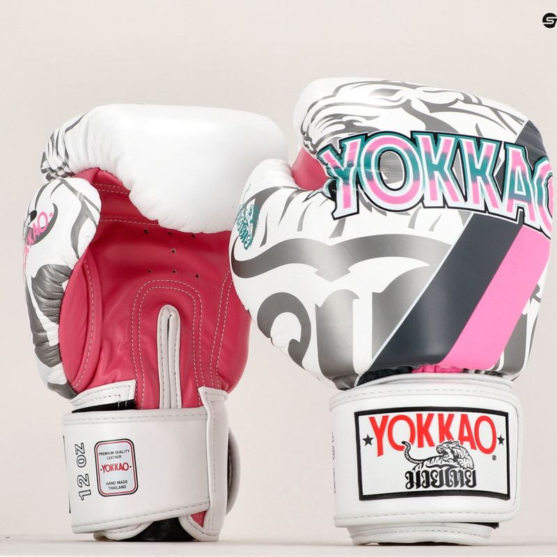 Guanti da boxe bianchi YOKKAO 90'S 7