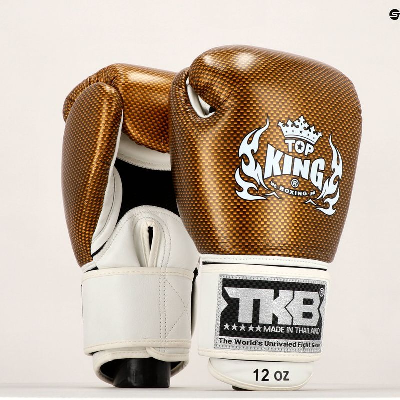 Guantoni da boxe Top King Muay Thai Empower bianco/oro 7