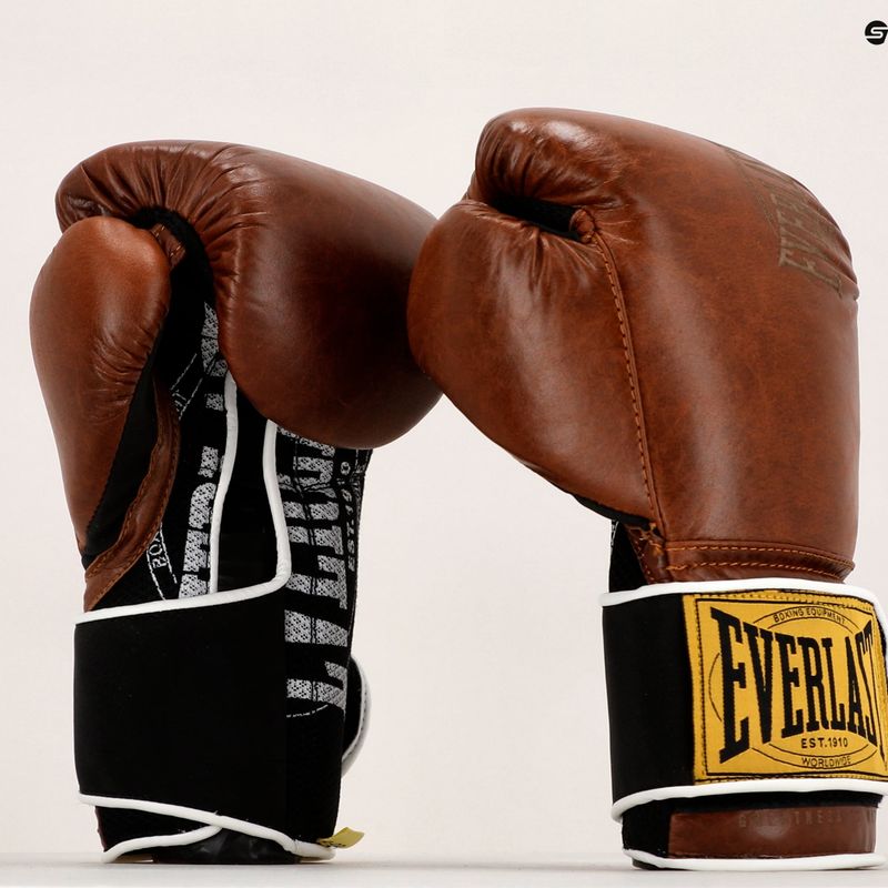 Everlast 1910 Guanti da boxe classici marroni EV1910 6