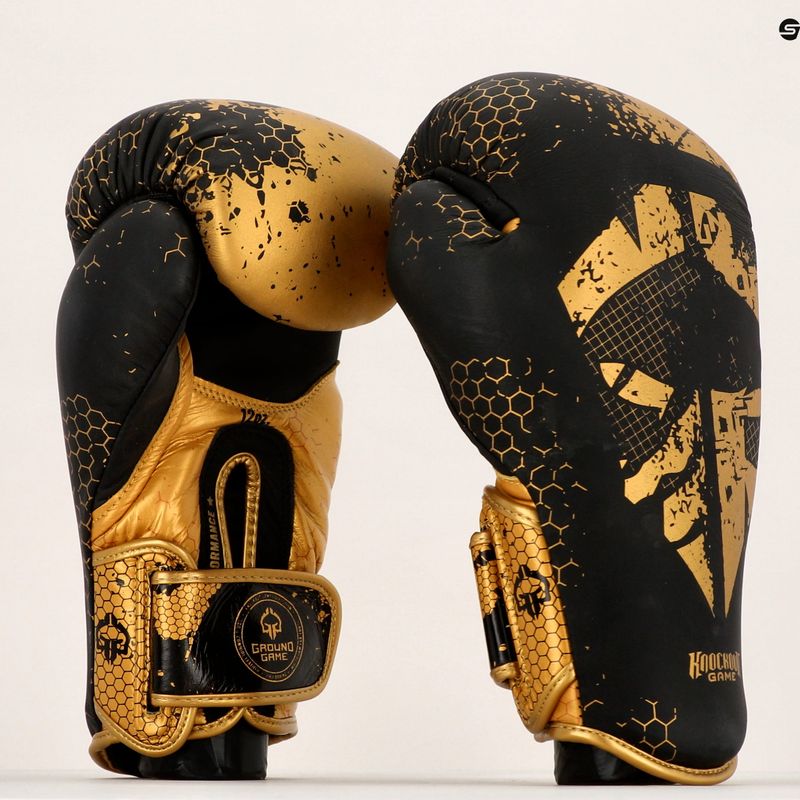 Ground Game Cage Gold guantoni da boxe nero/oro 8