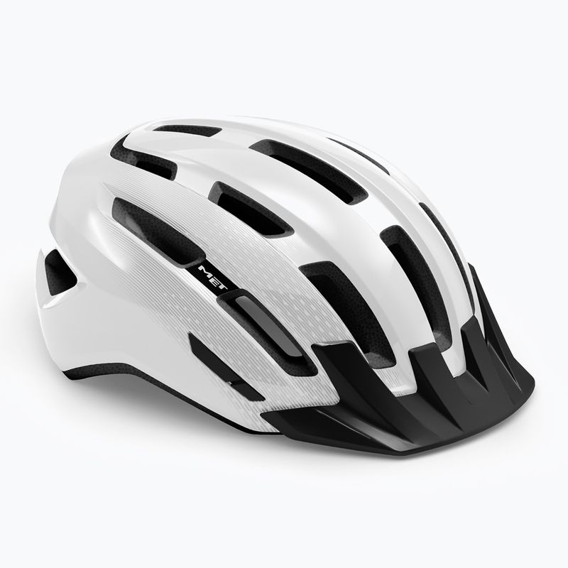 Casco da bicicletta MET Downtown bianco lucido 6
