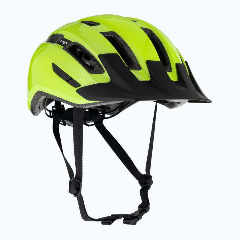 Casco da bicicletta MET Downtown giallo fluo lucido