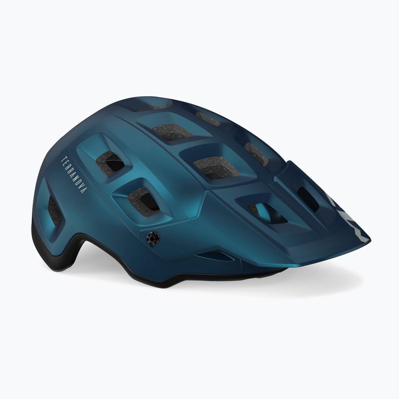 Casco bici MET Terranova blu alzavola/nero metallizzato opaco 6