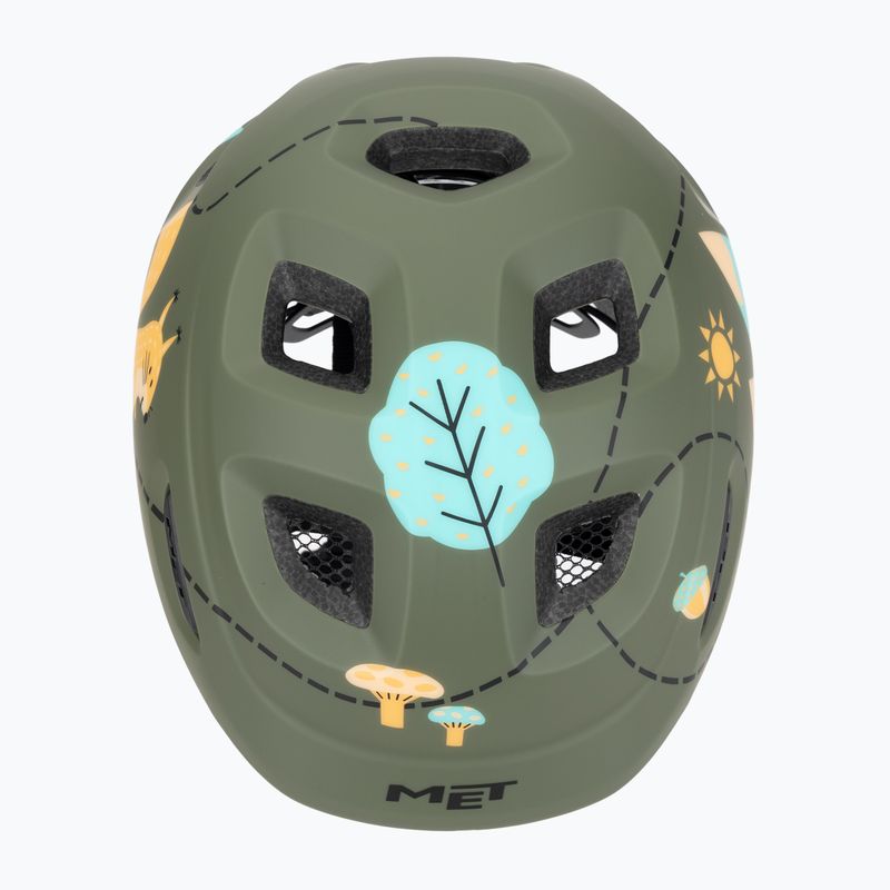 Casco da bicicletta per bambini MET Hooray verde foresta lucido 6