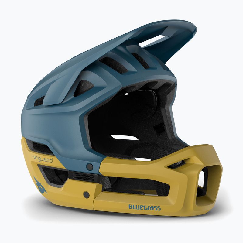 Casco da bicicletta Bluegrass Vanguard blu ocra opaco