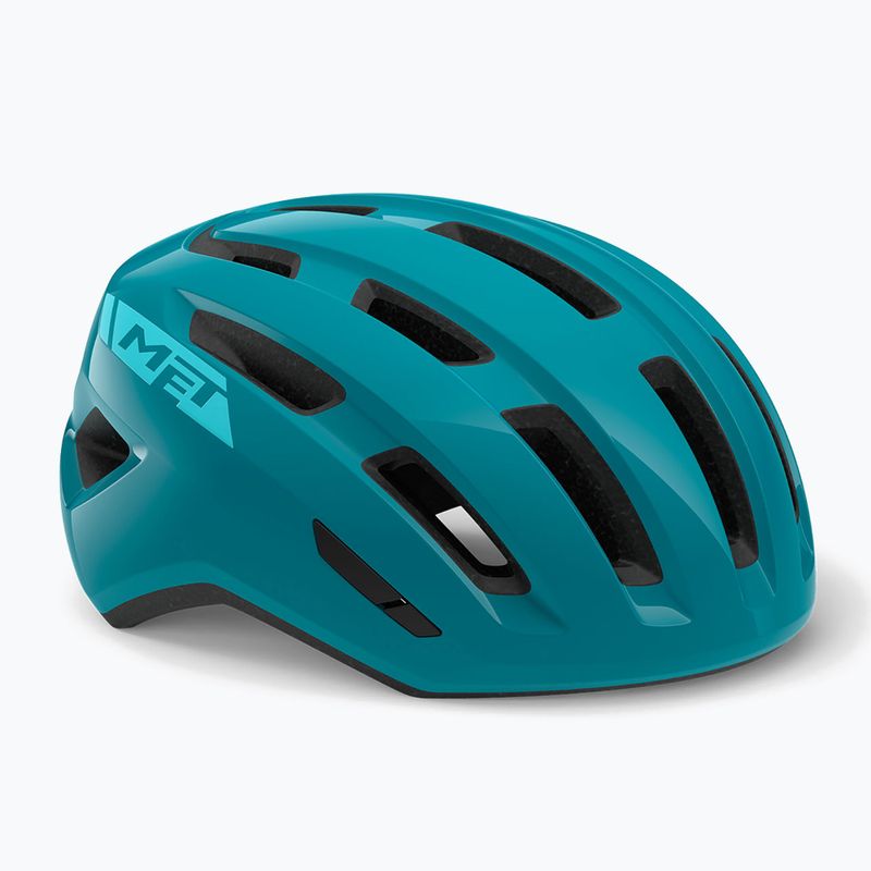 Casco da bicicletta MET Miles verde acqua lucido 6