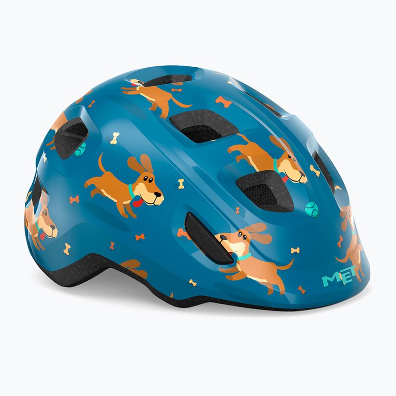 Casco da bicicletta per bambini MET Hooray blu teckel lucido 6