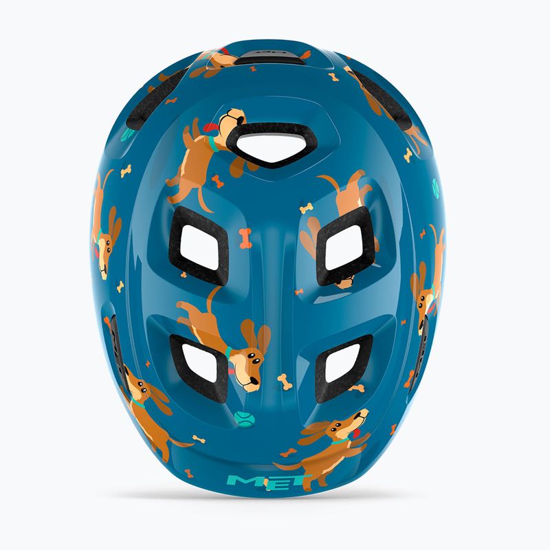 Casco da bicicletta per bambini MET Hooray blu teckel lucido 7