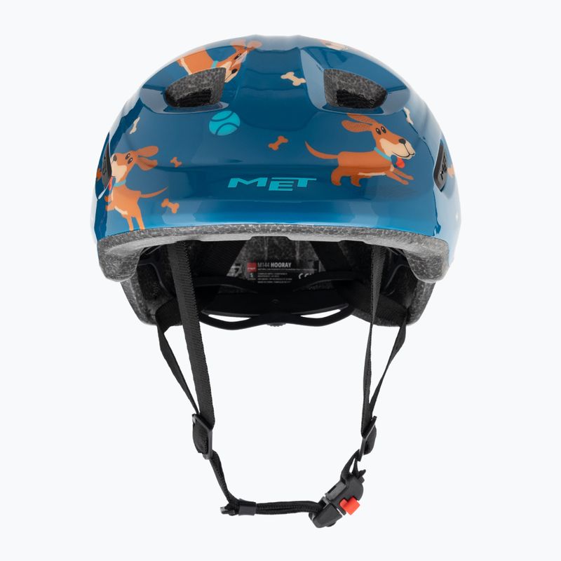 Casco da bicicletta per bambini MET Hooray blu teckel lucido 2