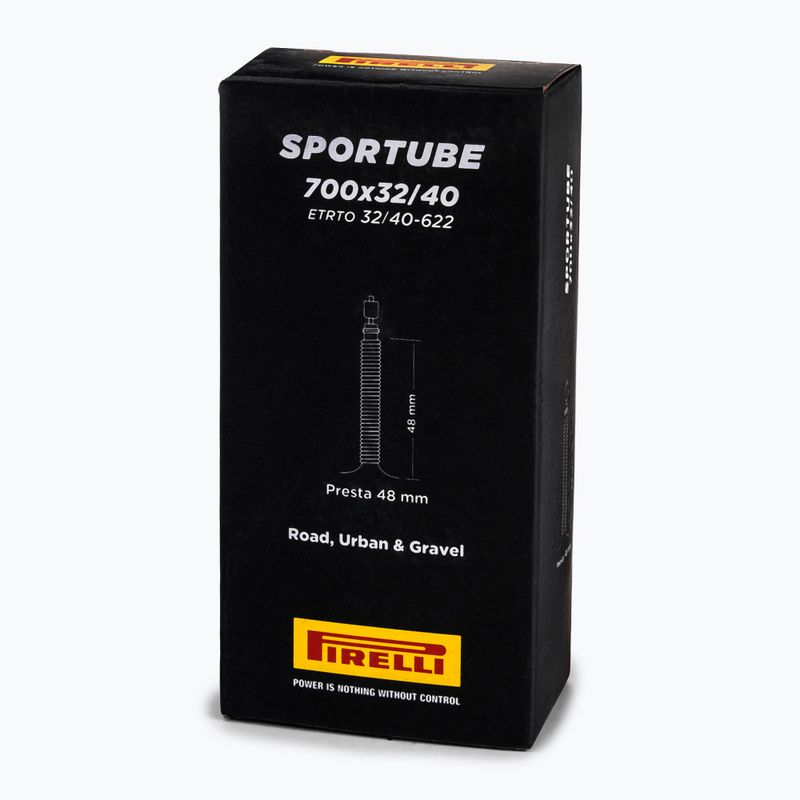 Camera d'aria Pirelli Sportube Presta per bicicletta 700 x 42-50 mm/48 mm nero 2