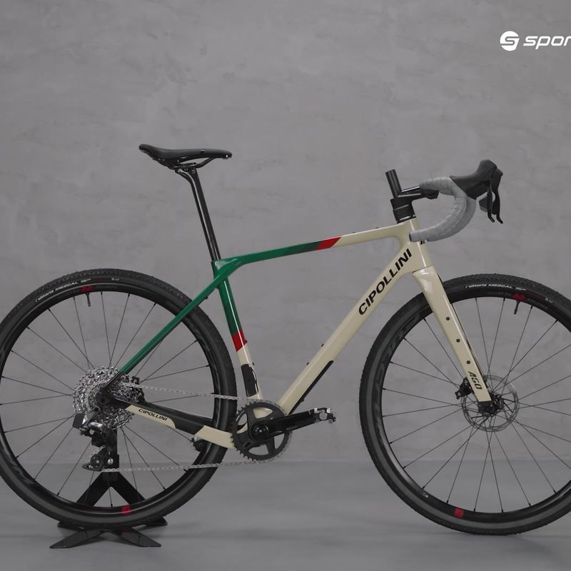 Cipollini Ago DB 23 Rival XPLR-Rapid RED-AWING sabbia/verde/rosso lucido gravel bike 7