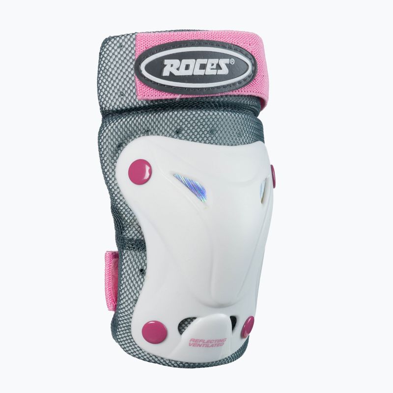 Roces Set di imbottiture ventilate bianche/rosa per bambini 2