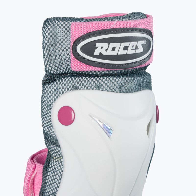 Roces Set di imbottiture ventilate bianche/rosa per bambini 5