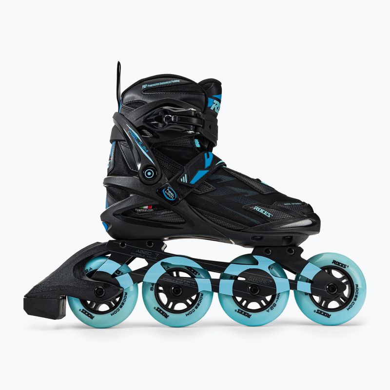 Pattini a rotelle da donna Roces Helium II TIF nero/azzurro 2