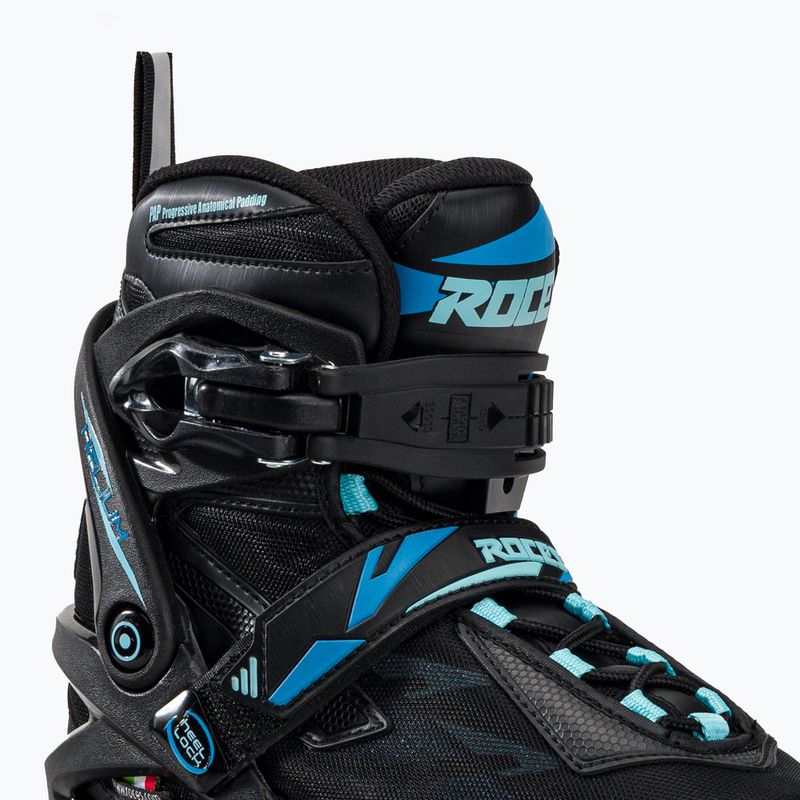 Pattini a rotelle da donna Roces Helium II TIF nero/azzurro 5