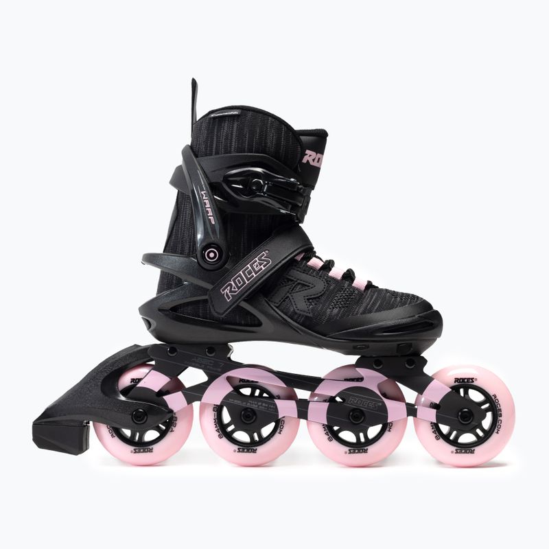 Pattini a rotelle da donna Roces Warp Thread TIF nero/rosa chiaro 2