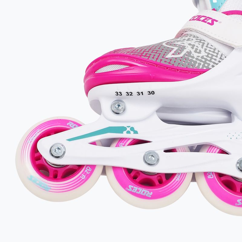 Pattini a rotelle Roces Jokey X Girl per bambini, bianco/rosa 6