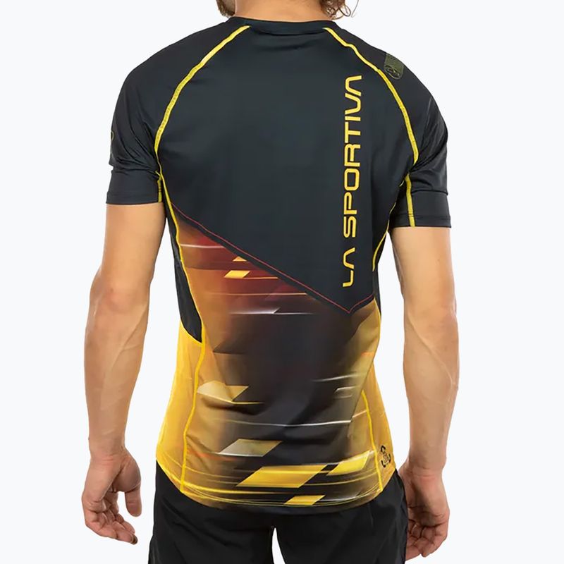 Maglietta da corsa La Sportiva Wave uomo nero/giallo 4