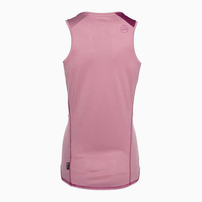 Maglietta trekking donna La Sportiva Embrace Tank blush red plum 2