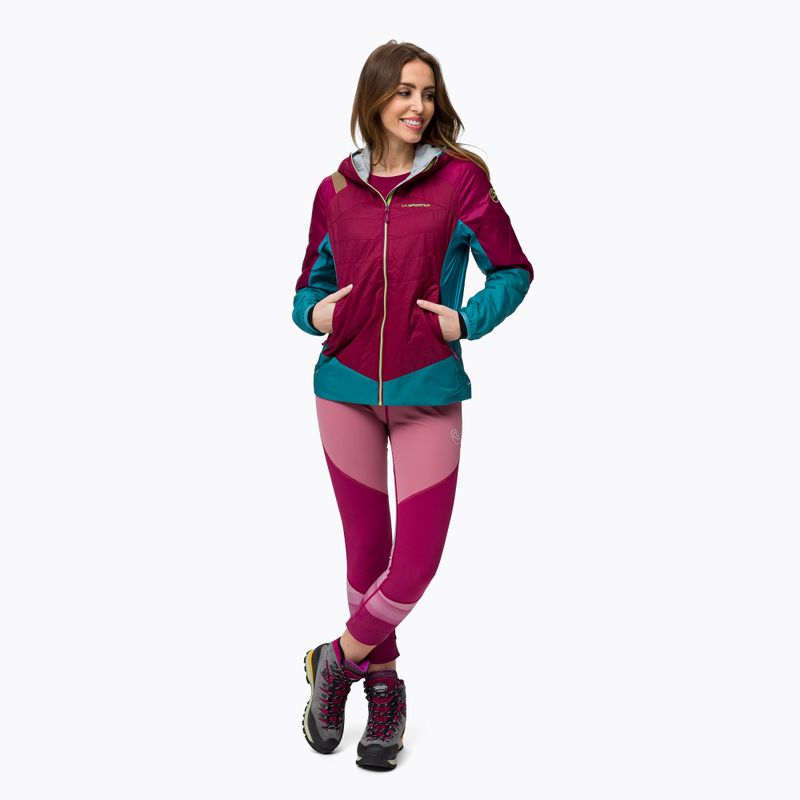 Giacca ibrida La Sportiva donna Across Primaloft rosso prugna topazio 2
