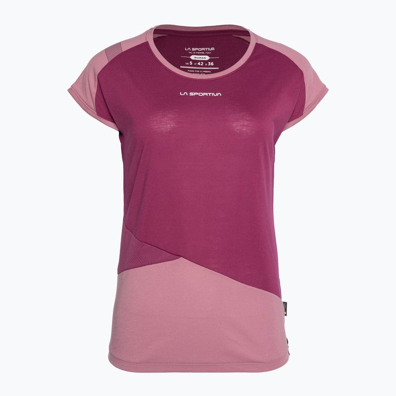 Maglietta da arrampicata La Sportiva donna Hold red plum blush