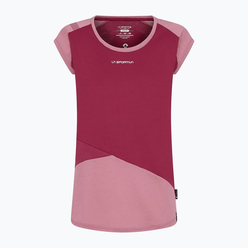 Maglietta da arrampicata La Sportiva donna Hold red plum blush 5
