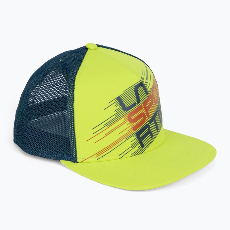 Cappello La Sportiva Trucker Stripe Evo lime punch/blu tempesta