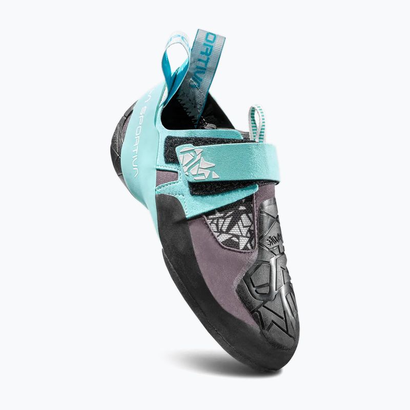 Scarpa da arrampicata La Sportiva Skwama Vegan carbonio/turchese per donne 8