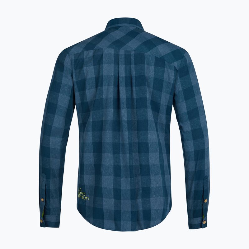 Camicia La Sportiva da uomo Andes storm blue/lime punch 2