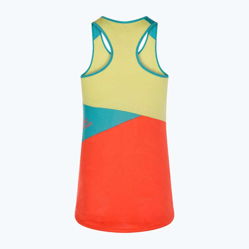 Maglietta da arrampicata La Sportiva Charm Tank donna pomodoro ciliegia/laguna 7