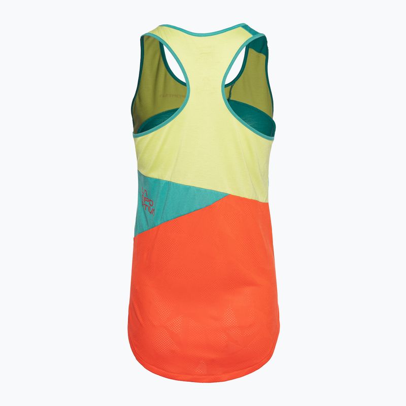 Maglietta da arrampicata La Sportiva Charm Tank donna pomodoro ciliegia/laguna 2