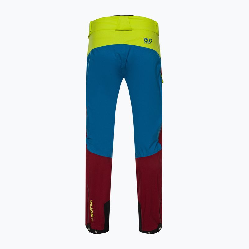 Pantaloni da uomo La Sportiva Crizzle EVO Shell membrana sangria/blu elettrico 2