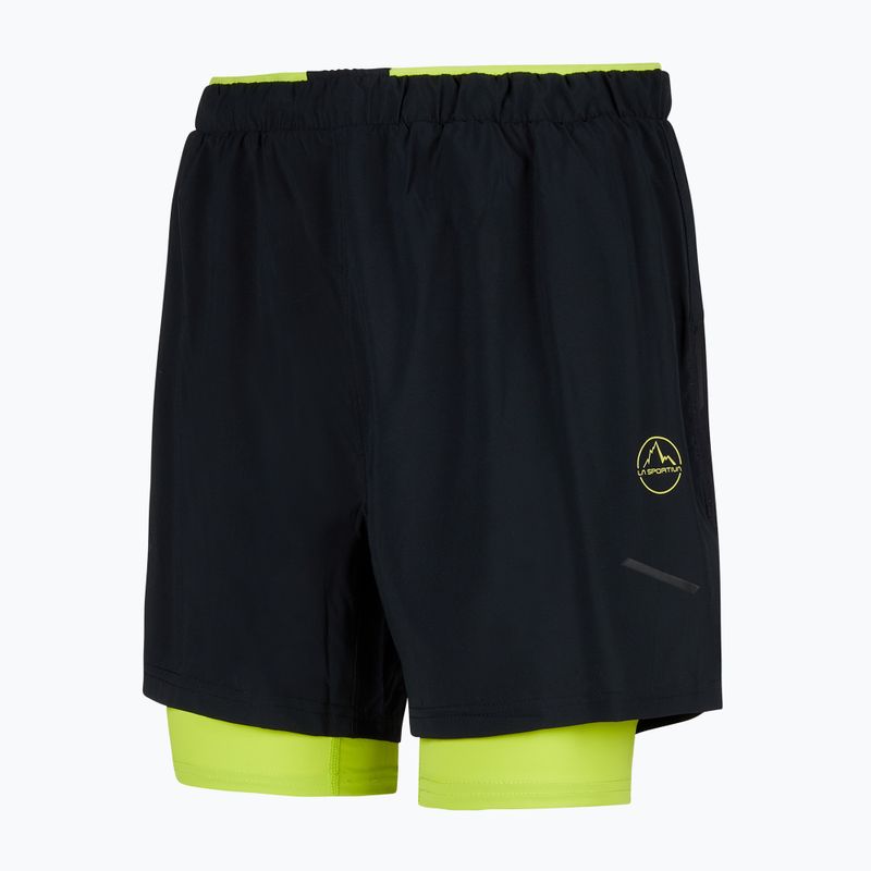 Pantaloncini da corsa da uomo La Sportiva Trail Bite nero/lime punch 5