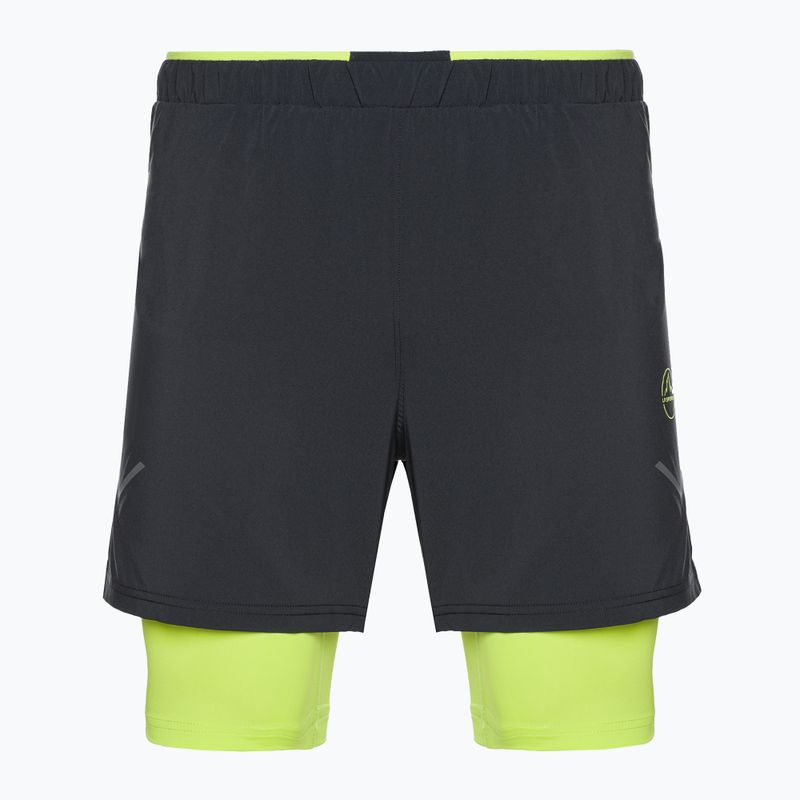 Pantaloncini da corsa da uomo La Sportiva Trail Bite nero/lime punch