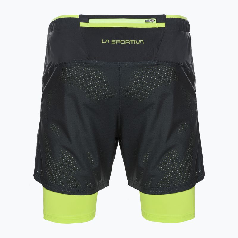 Pantaloncini da corsa da uomo La Sportiva Trail Bite nero/lime punch 2