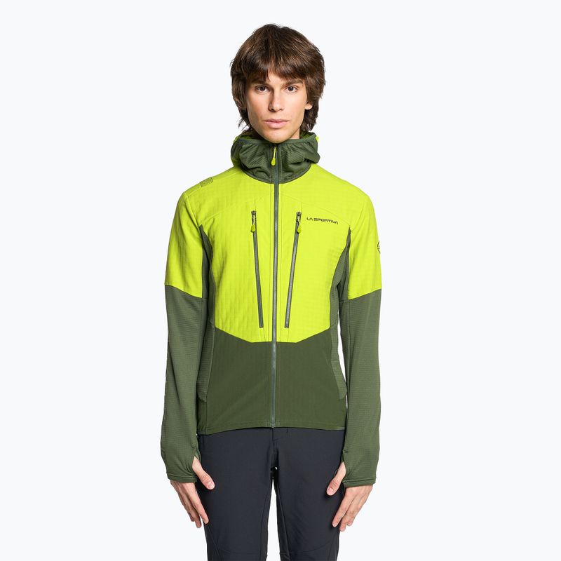 Felpa trekking da uomo La Sportiva Session Tech Hoody forest/lime punch