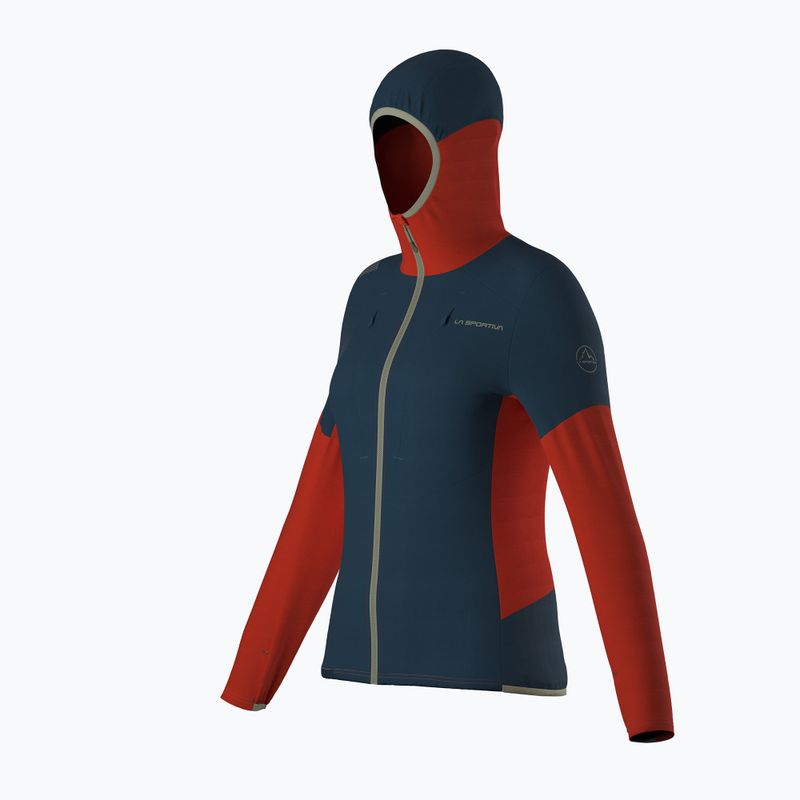 Felpa trekking donna La Sportiva Session Tech Hoody blu tempesta/pomodoro ciliegia 5