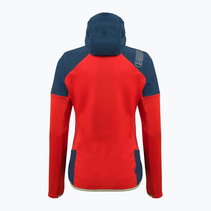 Felpa trekking donna La Sportiva Session Tech Hoody blu tempesta/pomodoro ciliegia 2