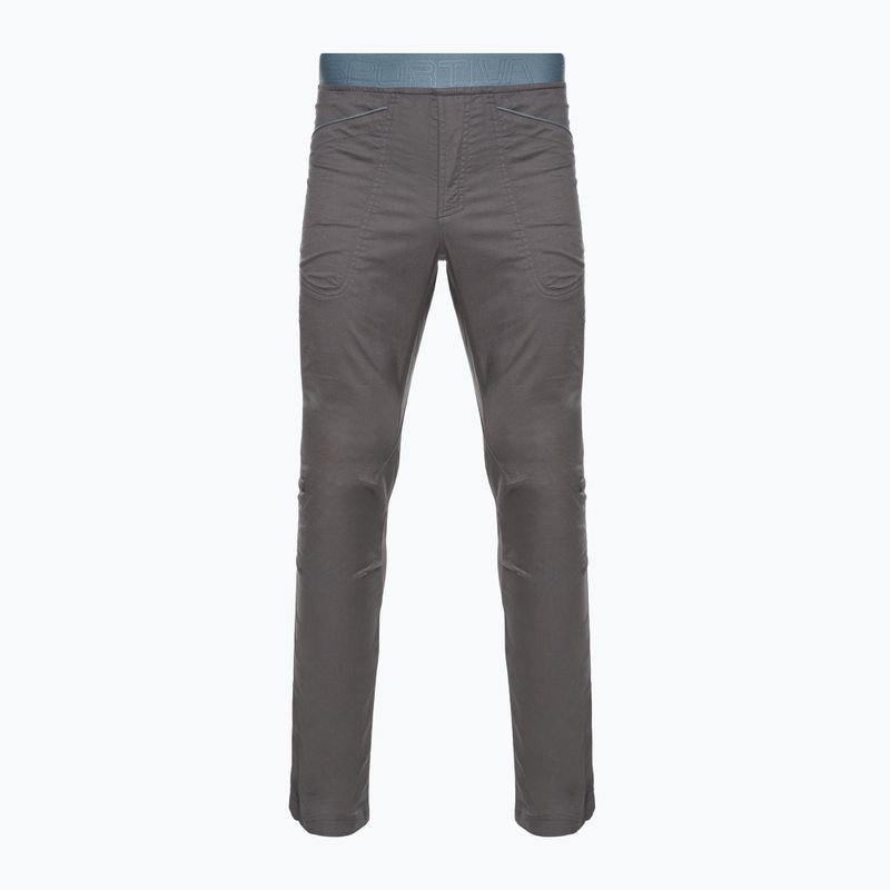 Pantaloni da arrampicata La Sportiva Roots da uomo carbonio/argento