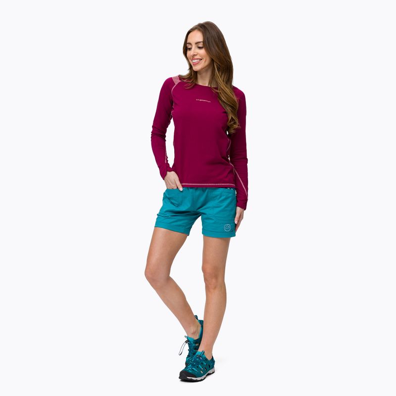 Pantaloncini da arrampicata La Sportiva donna Ramp topaz celeste 2