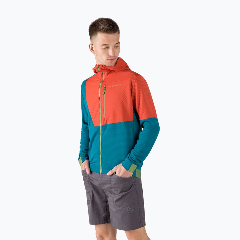 Felpa da arrampicata La Sportiva Mood Hoody uomo blu spazio/zafferano