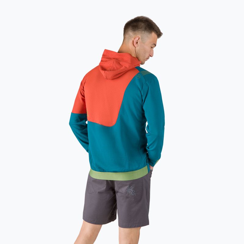 Felpa da arrampicata La Sportiva Mood Hoody uomo blu spazio/zafferano 3
