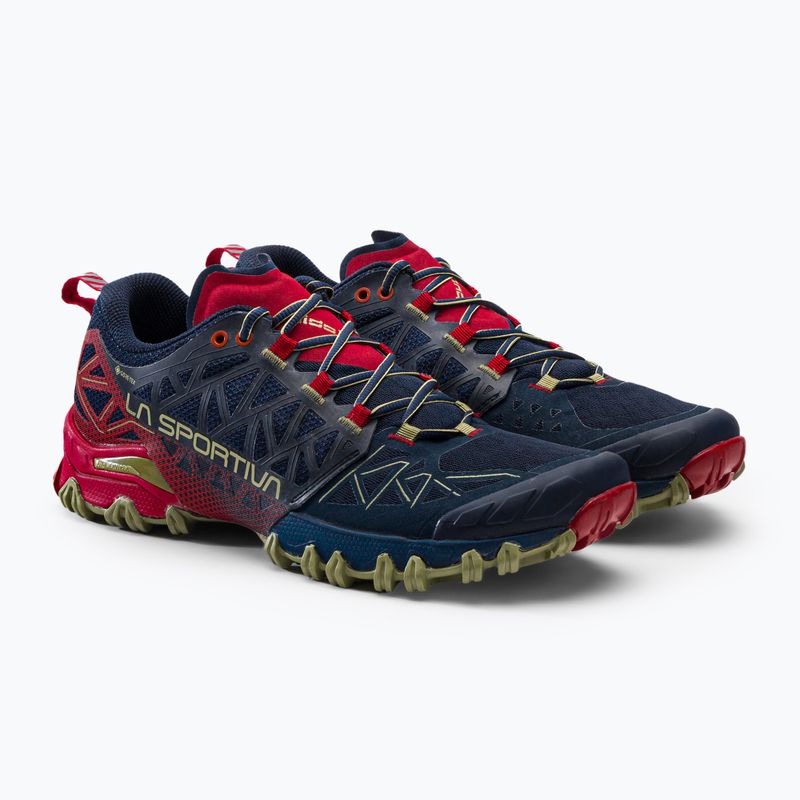 Scarpa da corsa La Sportiva Bushido II GTX da uomo blu notte/rosso tango 5