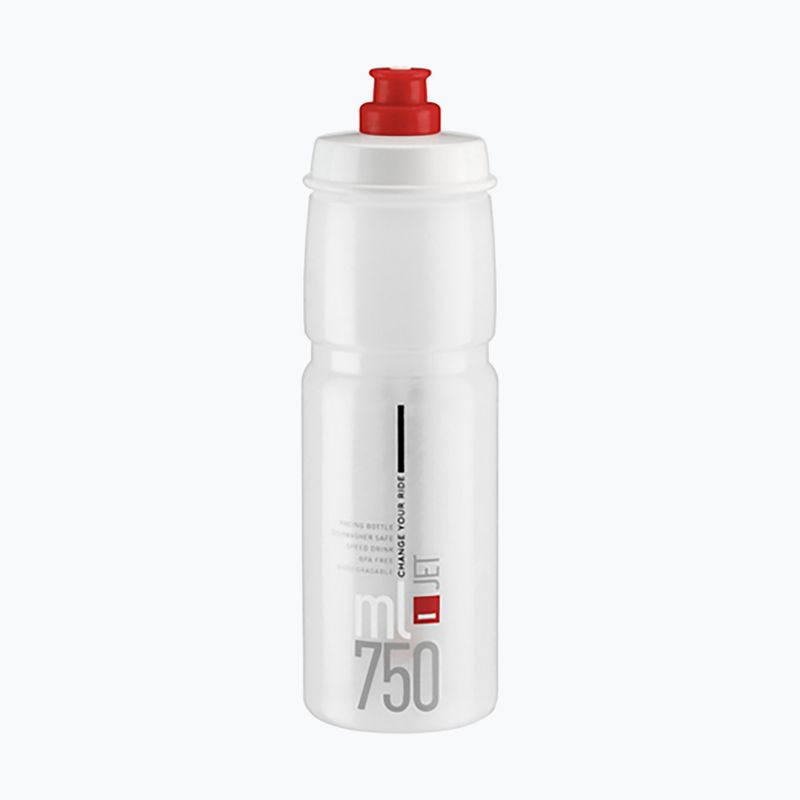 Bottiglia da ciclismo Elite Jet 750 ml chiara/rossa con logo