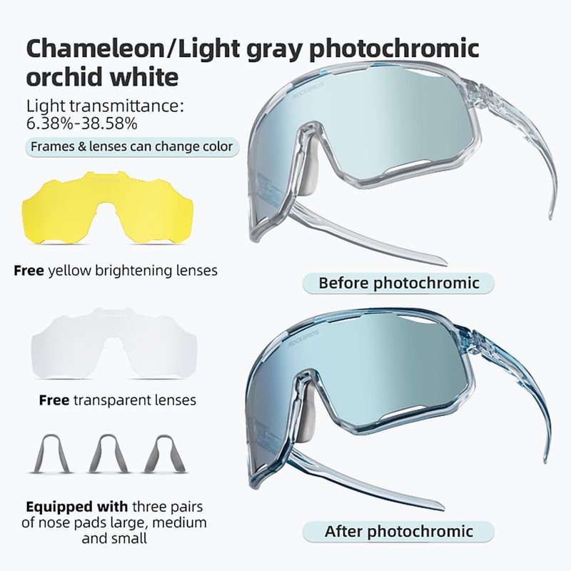 Occhiali da sole Rockbros 14210010 Photochromic transparent/light blue/yellow/clear 2